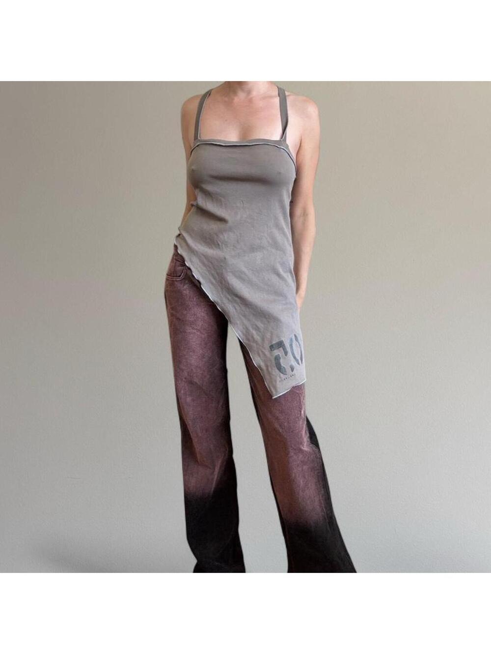 Y2K cop copine asymmetrical top